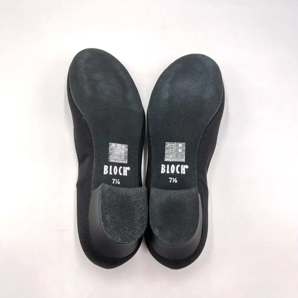 Bloch Womens Size 7.5 S0326L Accent Black Canvas Dance‎ Heels Shoes